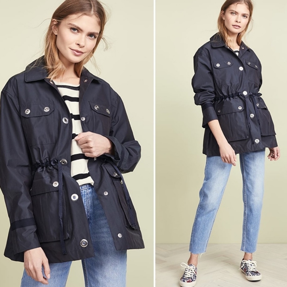Hunter Refined Garden Rain Coat Jacket Navy NWT